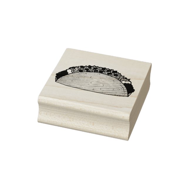 Hard Shell Beef Corn Taco Mexican Tex Mex Food Rubber Stamp (Stamp)