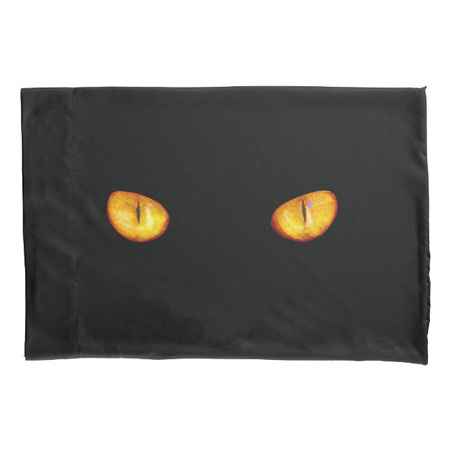 Hard Stare of Golden Bombay Cat Eyes Pillow Case (Front)