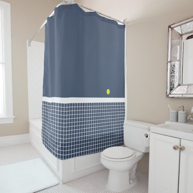 Hard ~ Tennis Court with Ball Shower Curtain (In Situ)
