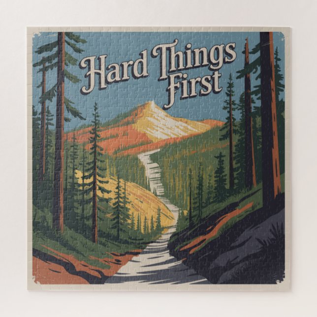Hard Things First Jigsaw Puzzle (Vertical)
