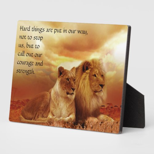 Hard Times Courage  Strength Quote Plaque