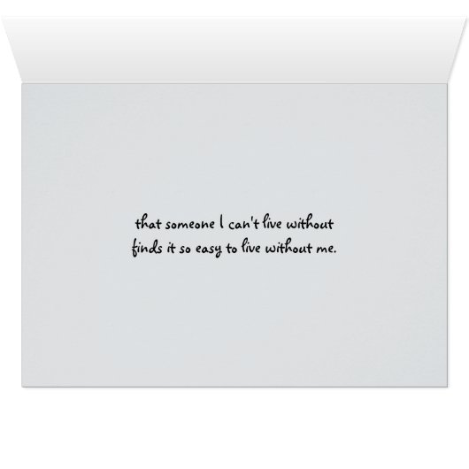 "Hard To Believe" Relationship Breakup Custom (Inside Horizontal (Bottom))