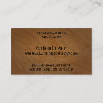 Hard Wood Flooring Sales Business Card | Zazzle