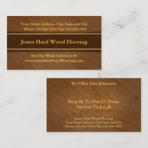 Customizable Hard Wood Flooring Sales Business Card
