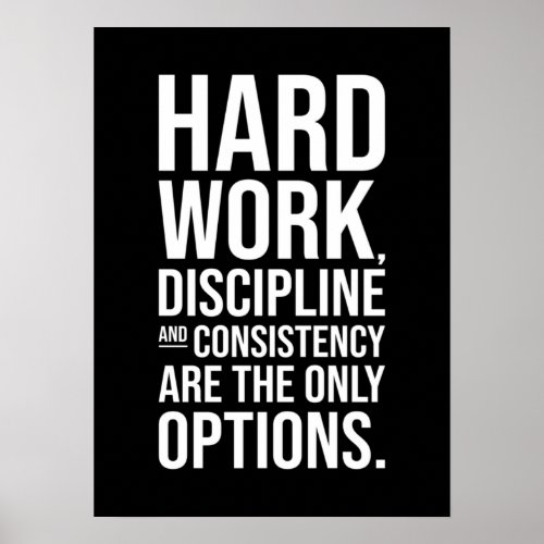 Hard Work and Discipline _ Gym Hustle Success Poster