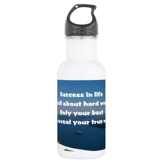 Hard work and success water bottle (Front)