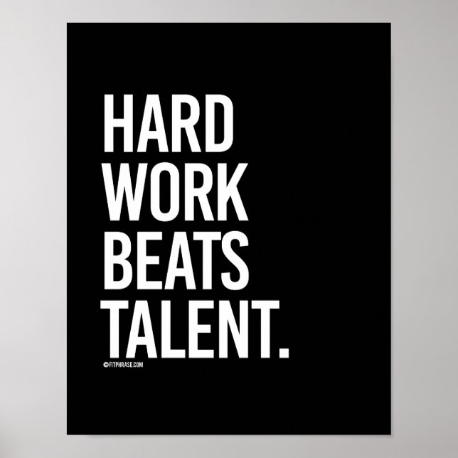 Hard Work Beats Talent -   Training Fitness -.png Poster (Front)