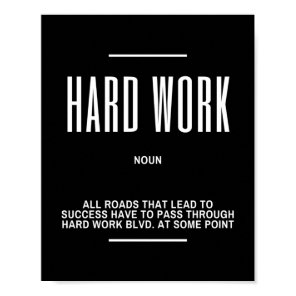 Hard Work Blvd. Inspirational Quote Poster