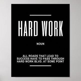 Hard Work Blvd. Inspirational Quote Poster