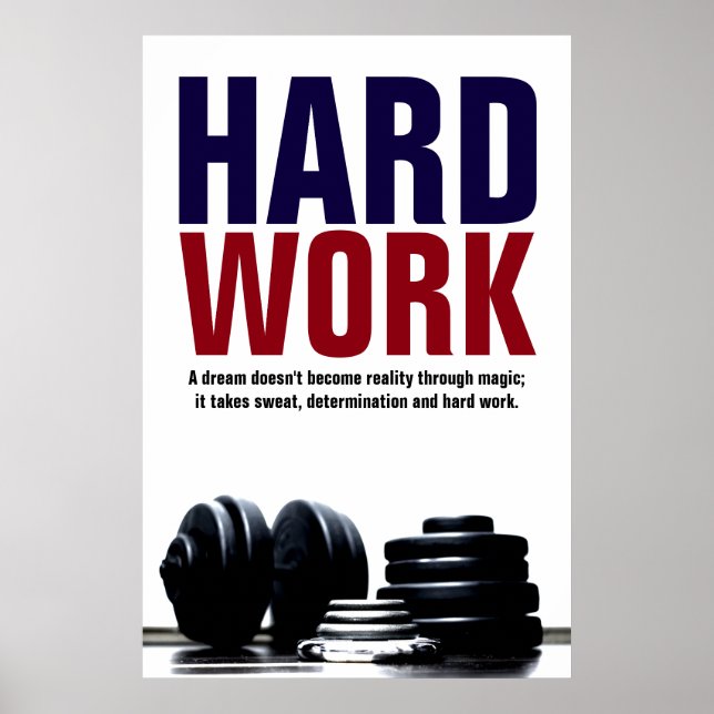 Hard Work Bodybuilding Fitness Inspirational Poster (Front)