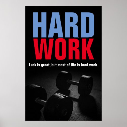 Hard Work Bodybuilding Fitness Motivational Poster