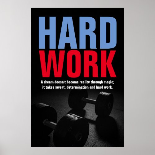 Hard Work Bodybuilding Fitness Motivational Poster