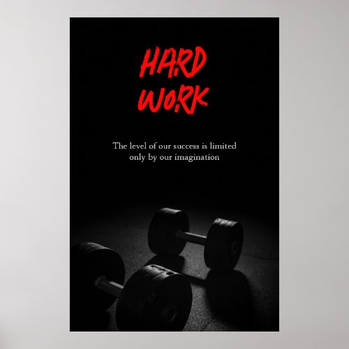 Hard Work Bodybuilding Training Fitness Poster