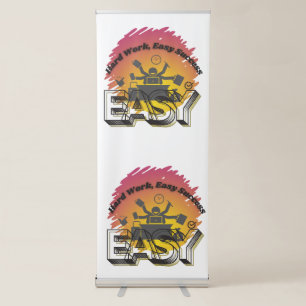 Hard Work Easy Success Logo Denim Jacket Retractable Banner