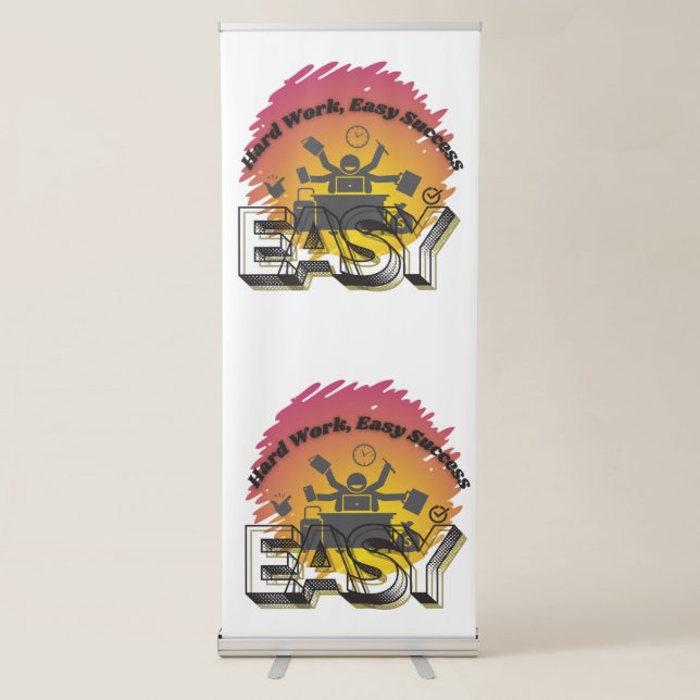 Hard Work Easy Success Logo Denim Jacket Retractable Banner (Front)