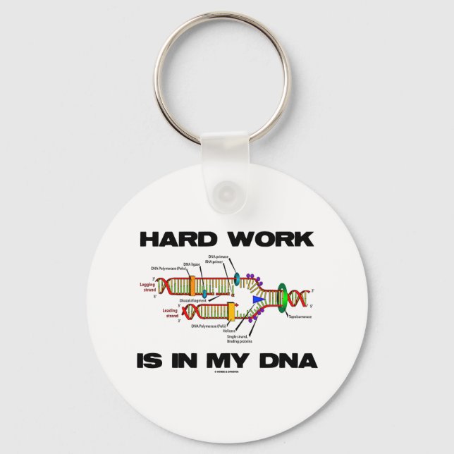 Hard Work Is In My DNA (DNA Replication) Keychain (Front)