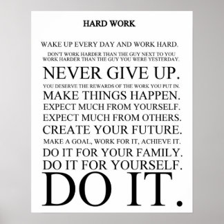 Hard Work Manifesto Poster