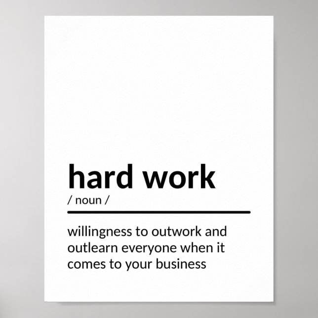 Hard Work Motivational Quote Poster (Front)