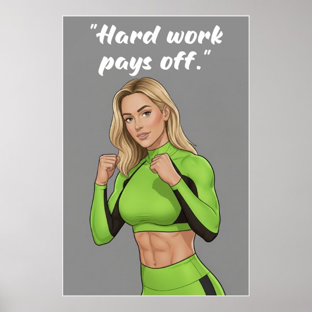 Hard Work Pays Off – Fitness Motivation Poster (Front)