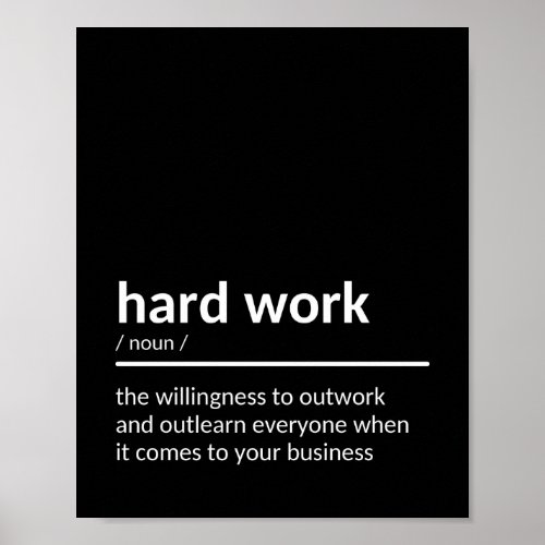 Hard Work Quote Poster