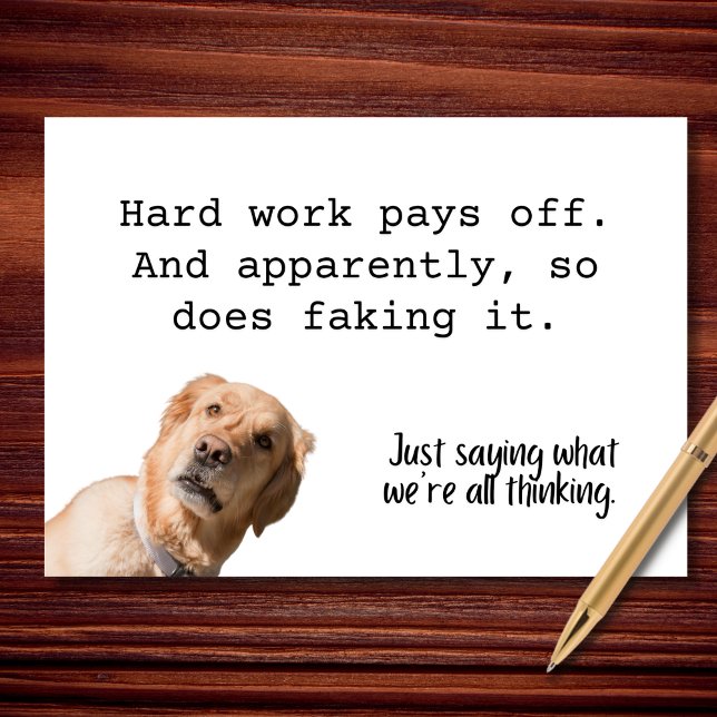 Hard Work vs Faking It Congrats Card (Creator Uploaded)