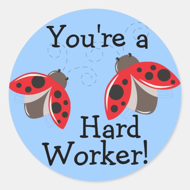Hard Worker Reward Stickers - Ladybugs (Front)