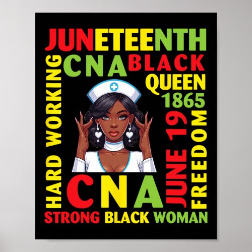 Hard Working Cna Black Queen Strong Black Woman  Poster