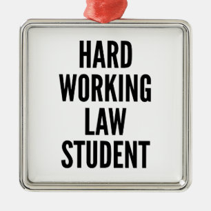 Hard Working Law Student Metal Ornament