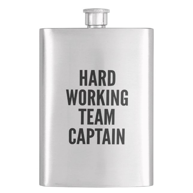 Hard Working Team Captain Flask (Front)