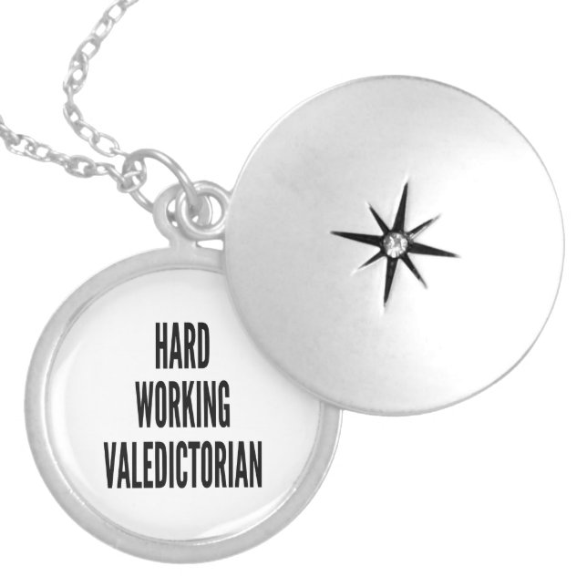 Hard Working Valedictorian Locket Necklace (Front)