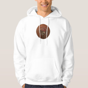 Hardball Syndicate Brand Skull Baseball Premium Wh Hoodie