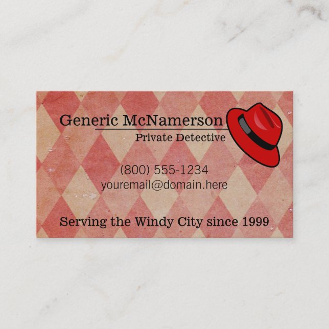 Hardboiled gritty business card w/ 2015 calendar (Front)