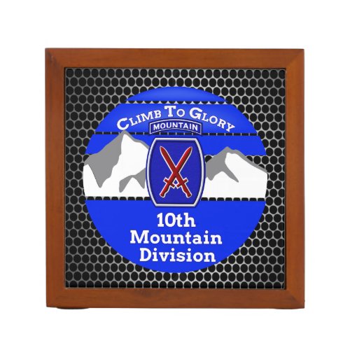 Hardcore 10th Mountain Division Climb To Glory Desk Organizer