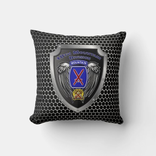 Hardcore 10th Mountain Division Veteran Throw Pillow