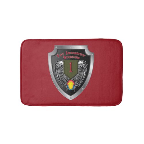 Hardcore 1st Infantry Div Big Red One Bath Mat