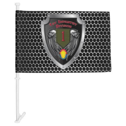 Hardcore 1st Infantry Div Big Red One Car Flag