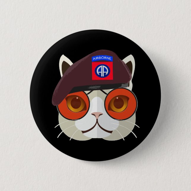 Hardcore 82nd Airborne Kitty Kat! Button (Front)