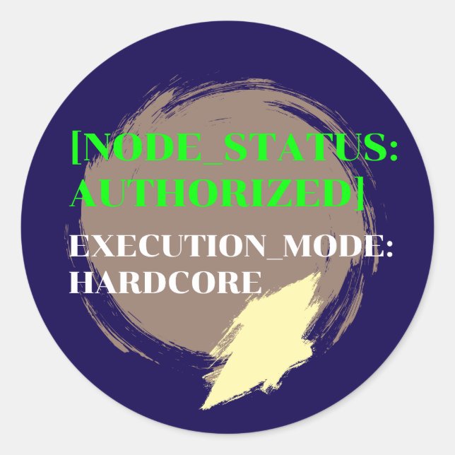 Hardcore AI Agent Monospace Text 1 Classic Round Sticker (Front)