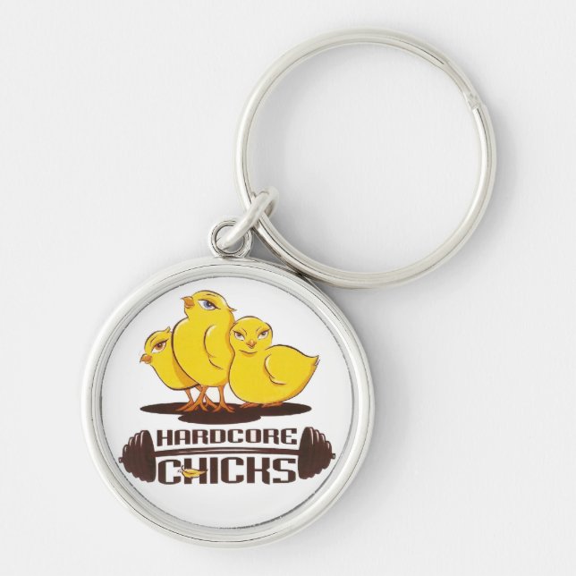 hardcore chicks keychain (Front)