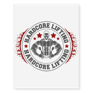 Hardcore Lifting Flexing Bodybuilder Temporary Tattoos