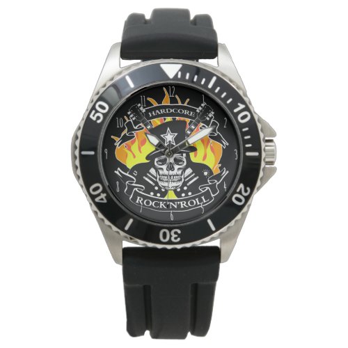 Hardcore RockNRoll skull and guitars Watch