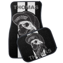 Hardcore Skull Bandana White Stripes Personalized
