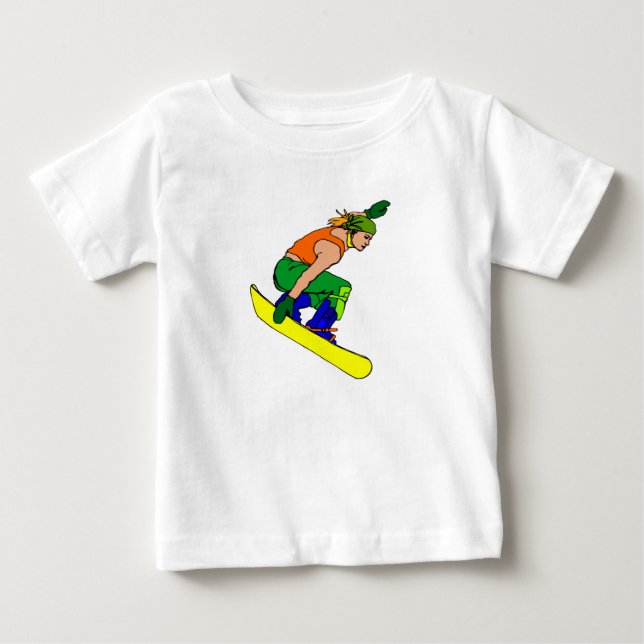 Hardcore Snowboard Gal Baby T-Shirt (Front)