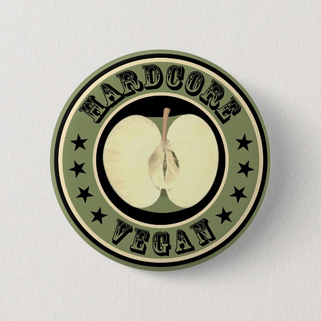 Hardcore Vegan Pinback Button (Front)