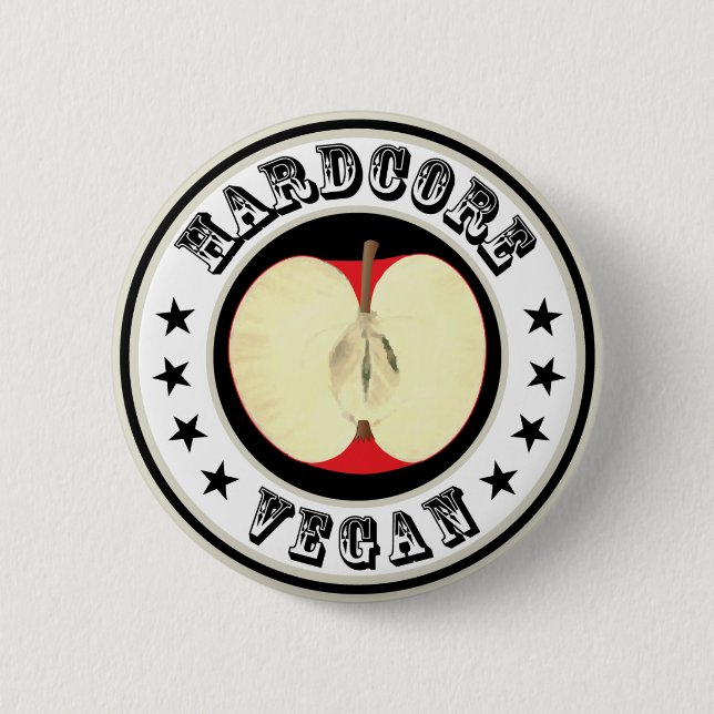 Hardcore Vegan Pinback Button (Front)
