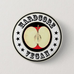 Hardcore Vegan Pinback Button