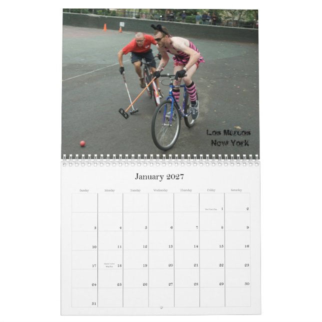 Hardcourt Bicycle Polo - Customized Calendar (Jan 2027)
