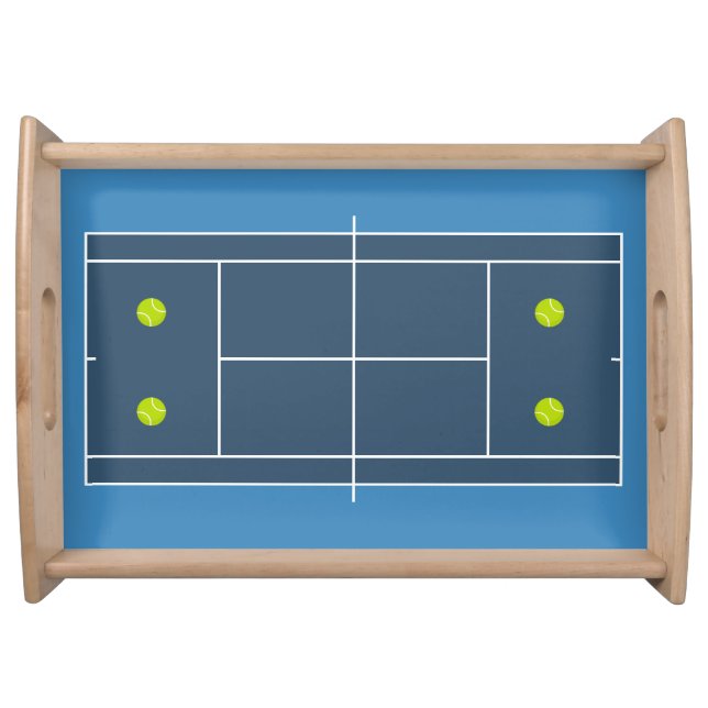 Hardcourt Tennis Wood Serving Tray (Front)