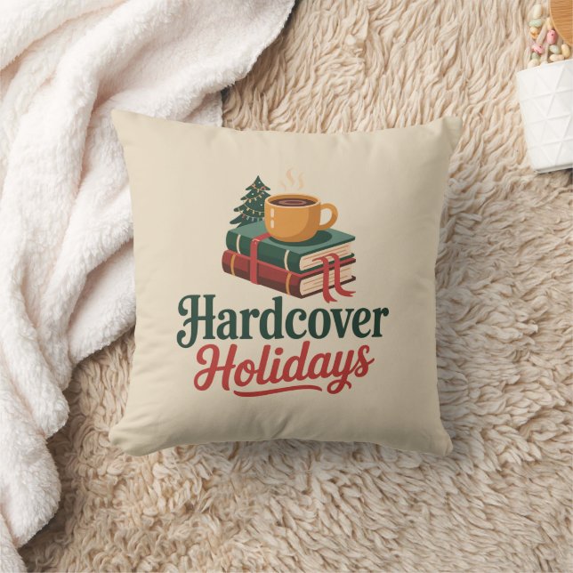 Hardcover Holidays Cozy Reading Accent Throw Pillow (Blanket)
