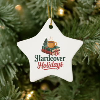 Hardcover Holidays Festive Keepsake Ceramic Ornament